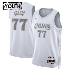 NBA Børn Trøje Dallas Mavericks Luka Doncic 2024-25 Nike City Edition Hvid Swingman